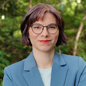 smiling woman with glasses