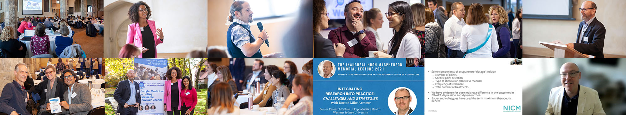 Montage photo from the Northern College of Acupuncture's inaugural 2019 Research Conference